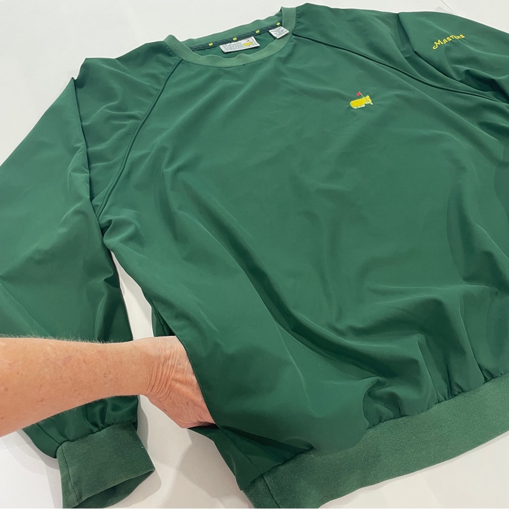 VTG Slazenger Augusta National Masters Green Pullover Windbreaker Pockets Y2K XL - Picture 7 of 16
